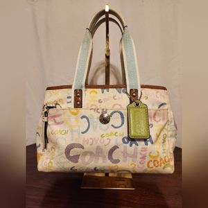 Coach Hamptons Signature Paint Graffiti Mini tote